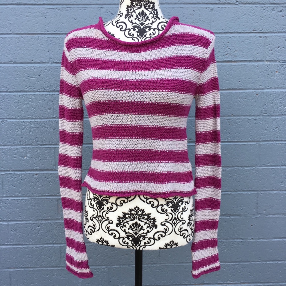 FREE PEOPLE Striped crop sweater